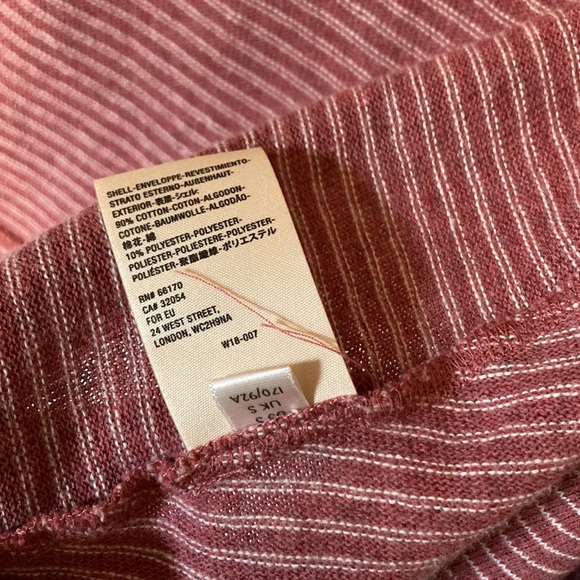 🛍️DONATED | Anthropologie | Dusty Pink Cream Striped Open Angled Cardigan - Picture 7 of 8